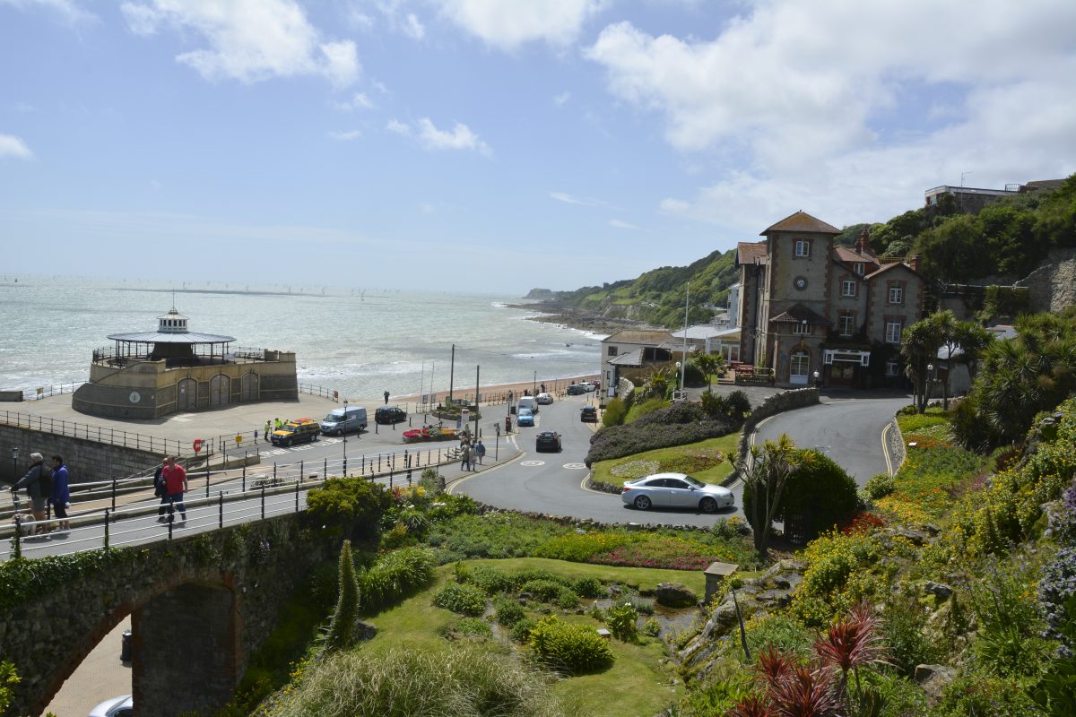 Ventnor Cascade looking out at the Yachts